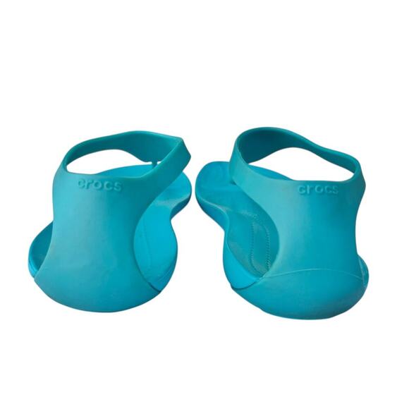 CROCS Womens Serena Sandal Size 9 Turquoise/ Blue Sexi Flip Flop Thong - Picture 3 of 8